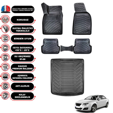 Seat Exeo 2008-2014 Araca Özel 4D Paspas + Bagaj Havuzu Set Modeli ve Fiyatı 23075